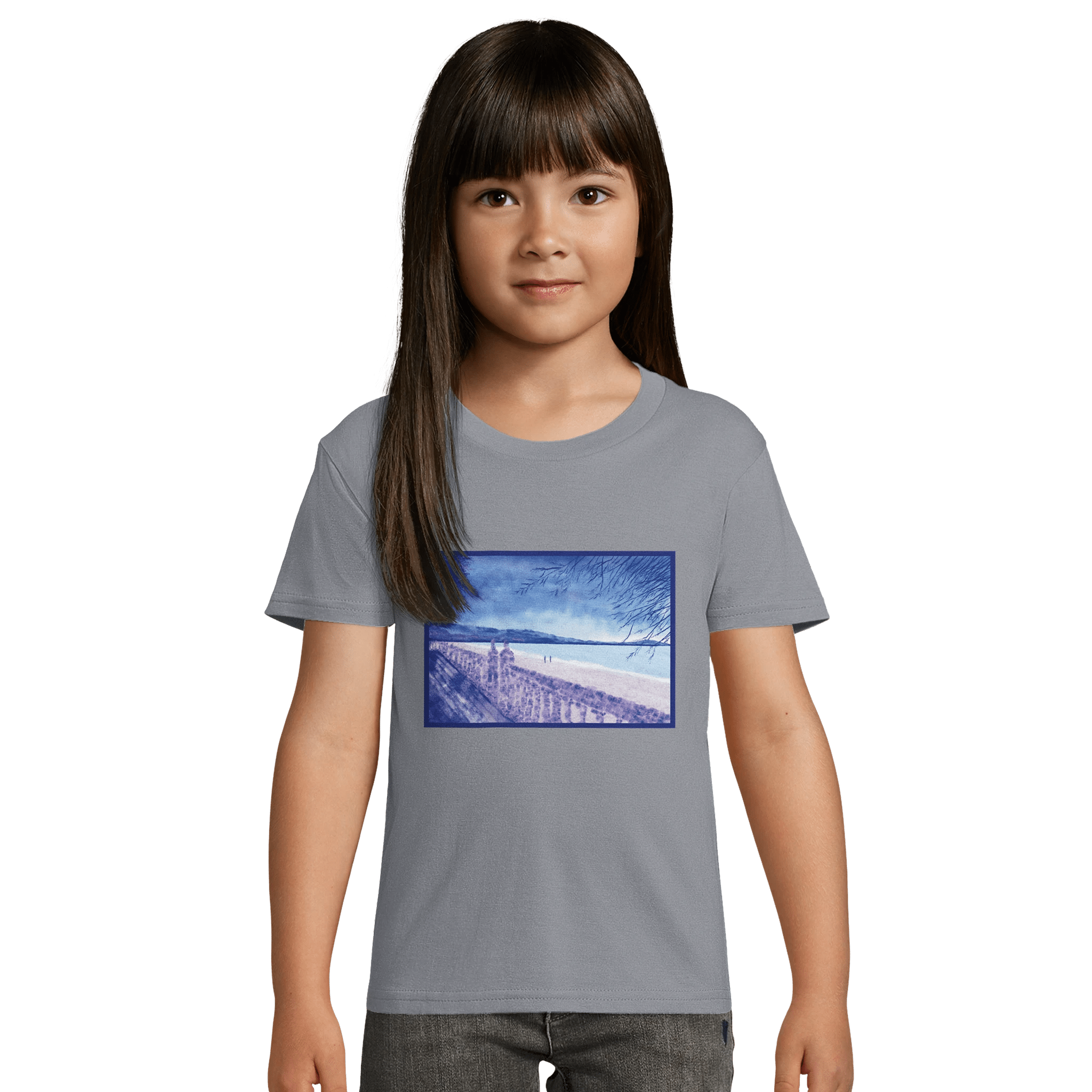 T-shirt enfant bio ajusté "Souvenirs sur le sable" - Julie COLLEONI
