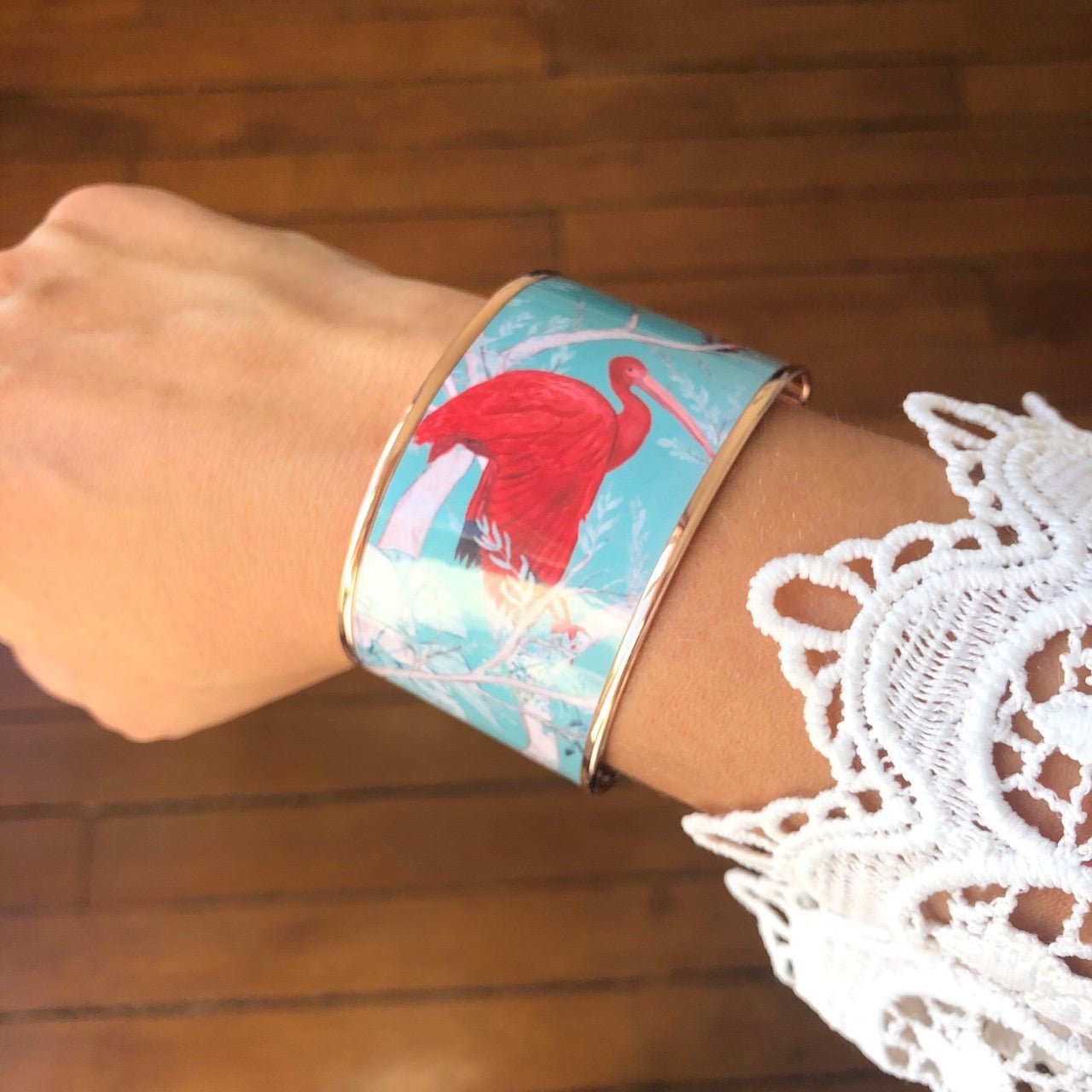 Bracelet Manchette "Rêve en Carmin" - Julie COLLEONI