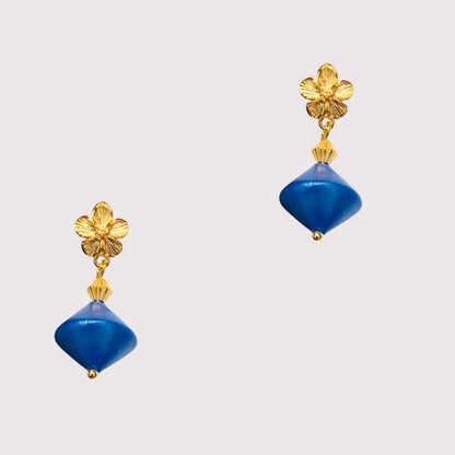 Boucles d’oreilles bleu électrique « Deauville » - Julie COLLEONI