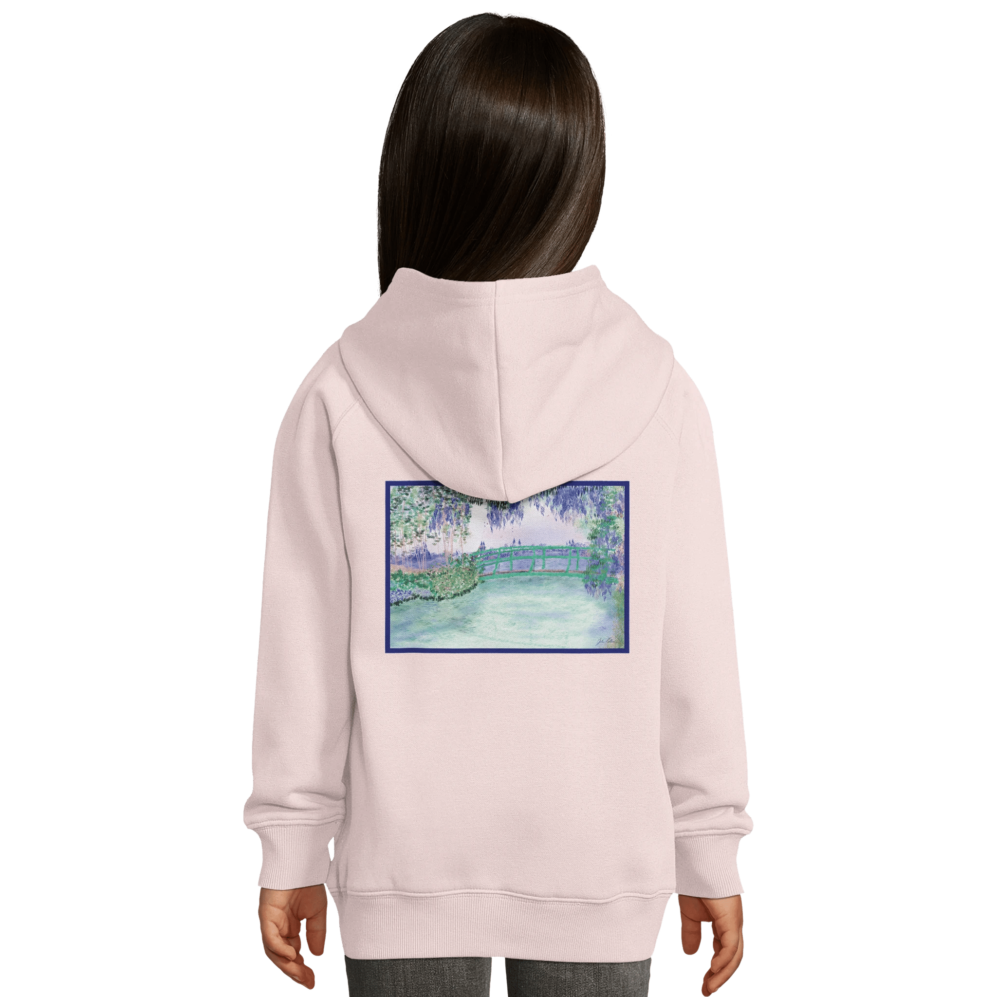 Hoodie en coton bio &quot;Rêverie à Giverny&quot; personnalisable - Julie COLLEONI