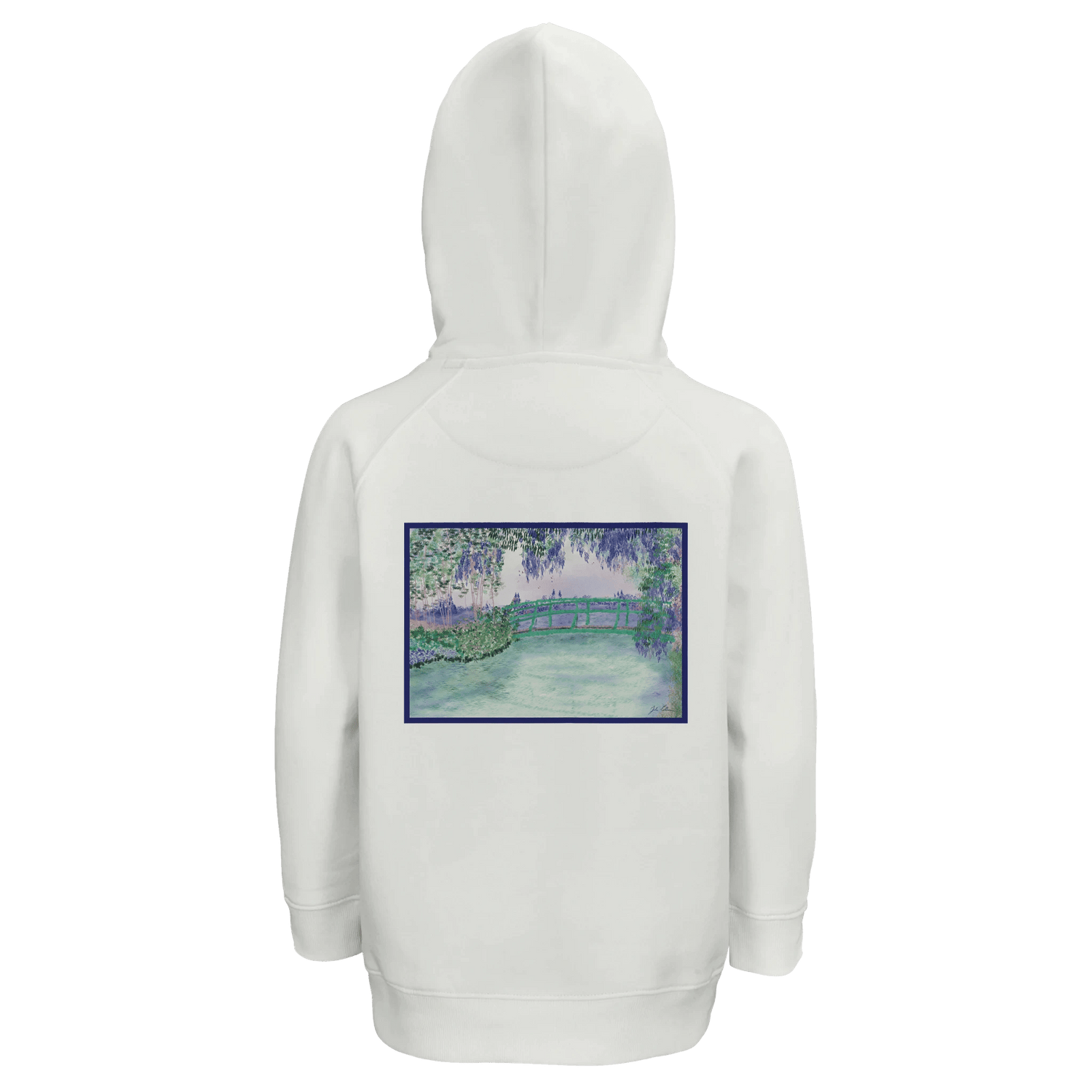 Hoodie en coton bio &quot;Rêverie à Giverny&quot; personnalisable - Julie COLLEONI