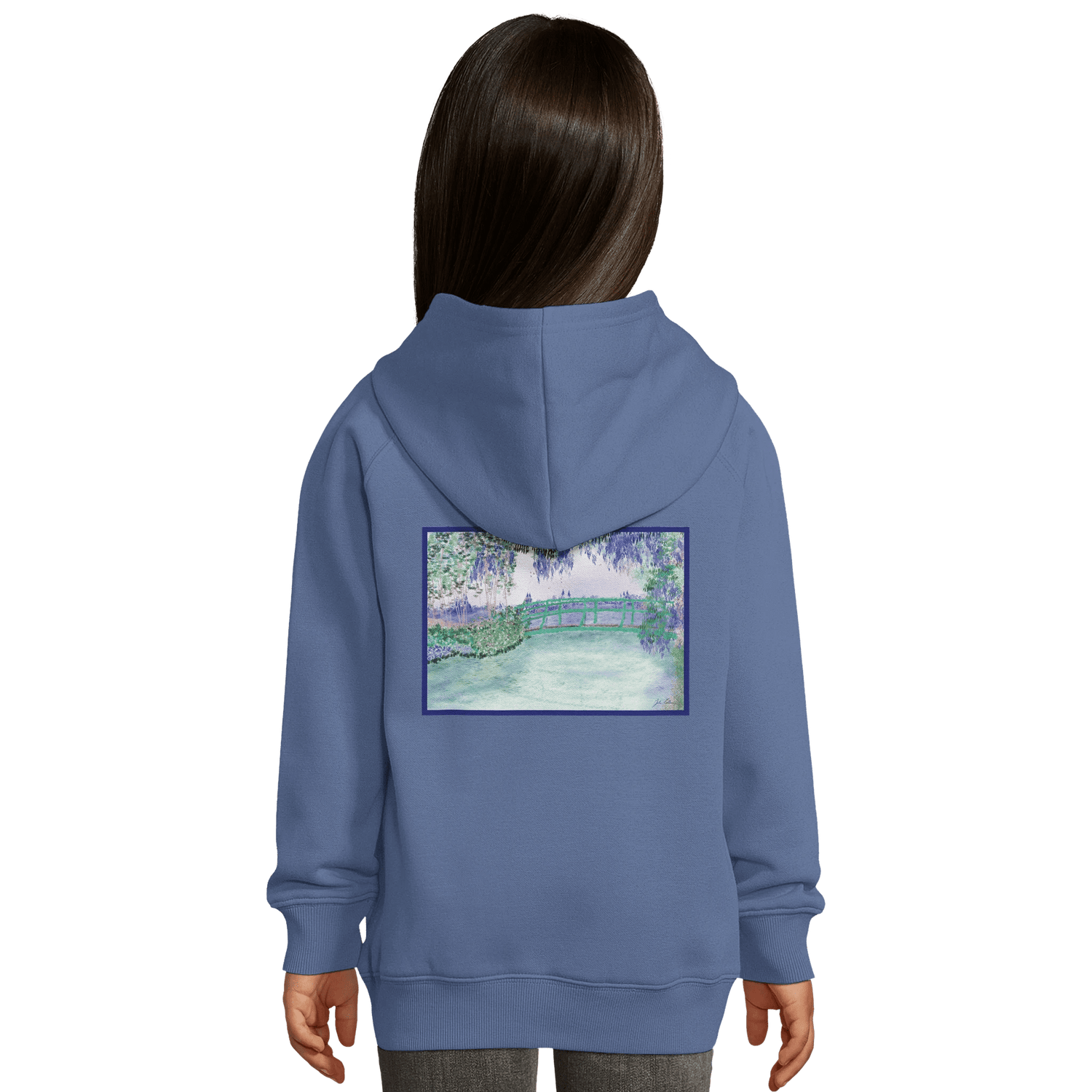 Hoodie en coton bio &quot;Rêverie à Giverny&quot; personnalisable - Julie COLLEONI