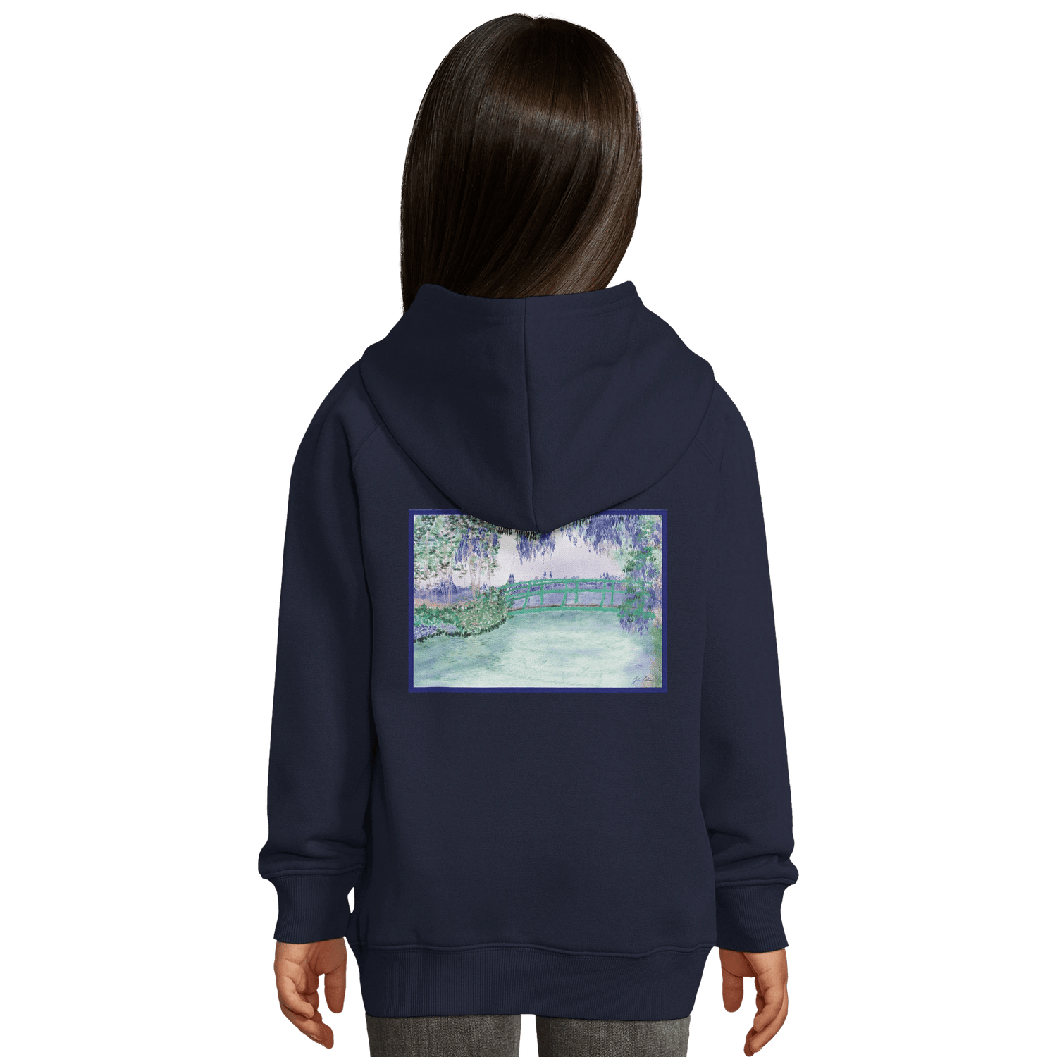 Hoodie en coton bio &quot;Rêverie à Giverny&quot; personnalisable - Julie COLLEONI