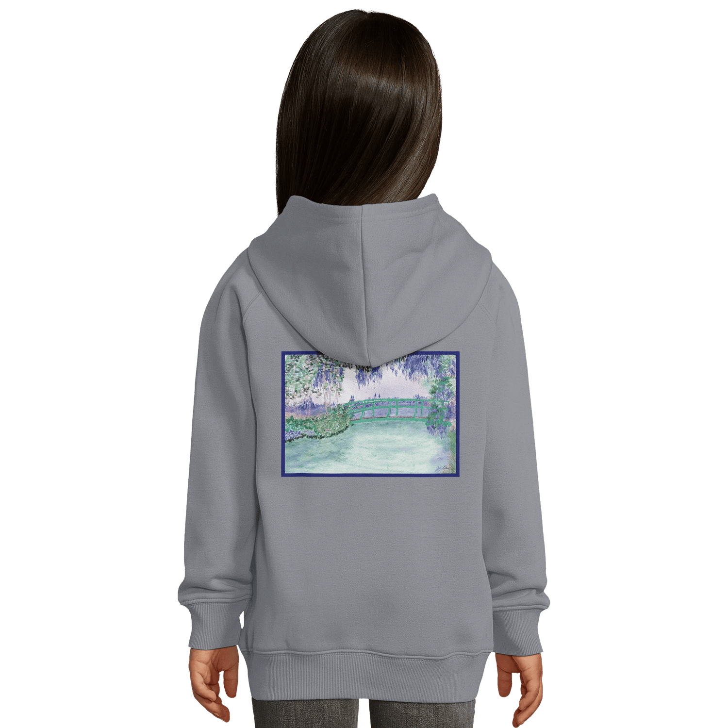 Hoodie en coton bio &quot;Rêverie à Giverny&quot; personnalisable - Julie COLLEONI