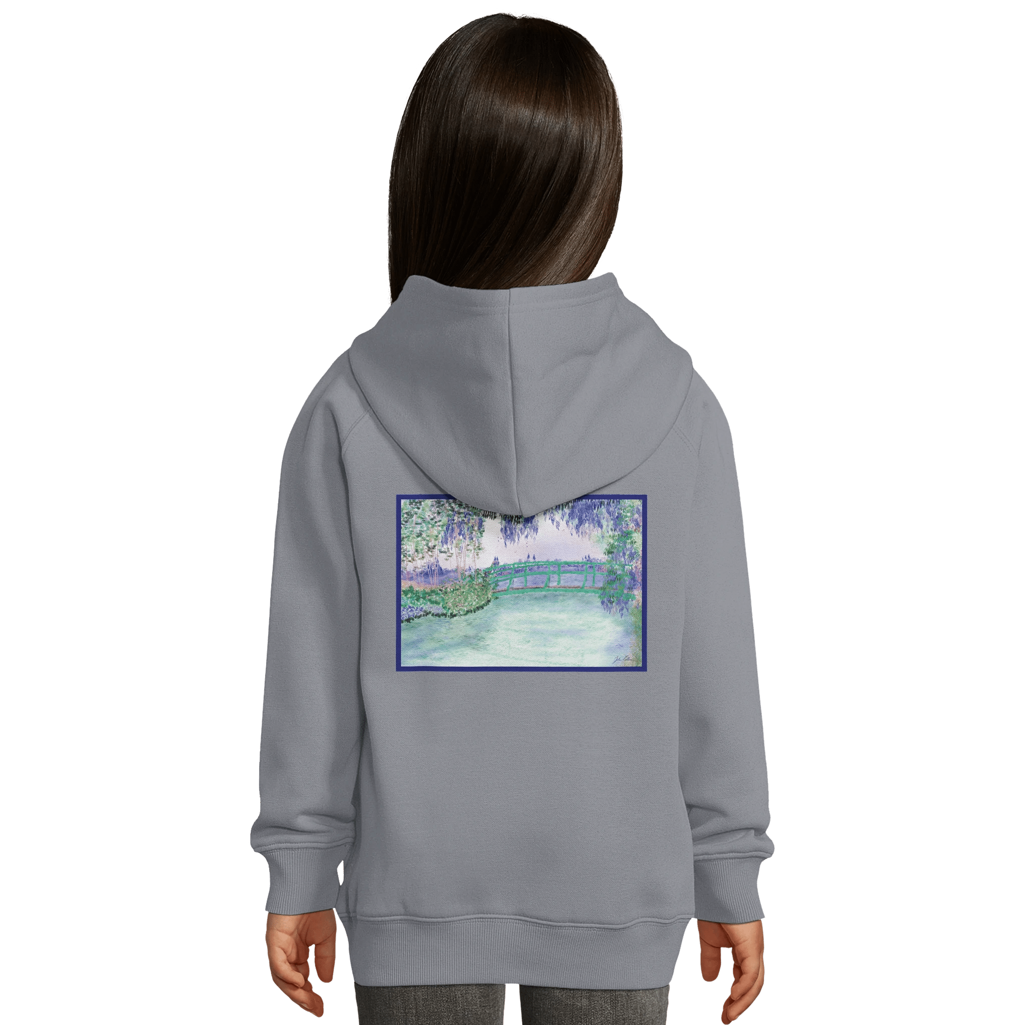 Hoodie en coton bio &quot;Rêverie à Giverny&quot; personnalisable - Julie COLLEONI