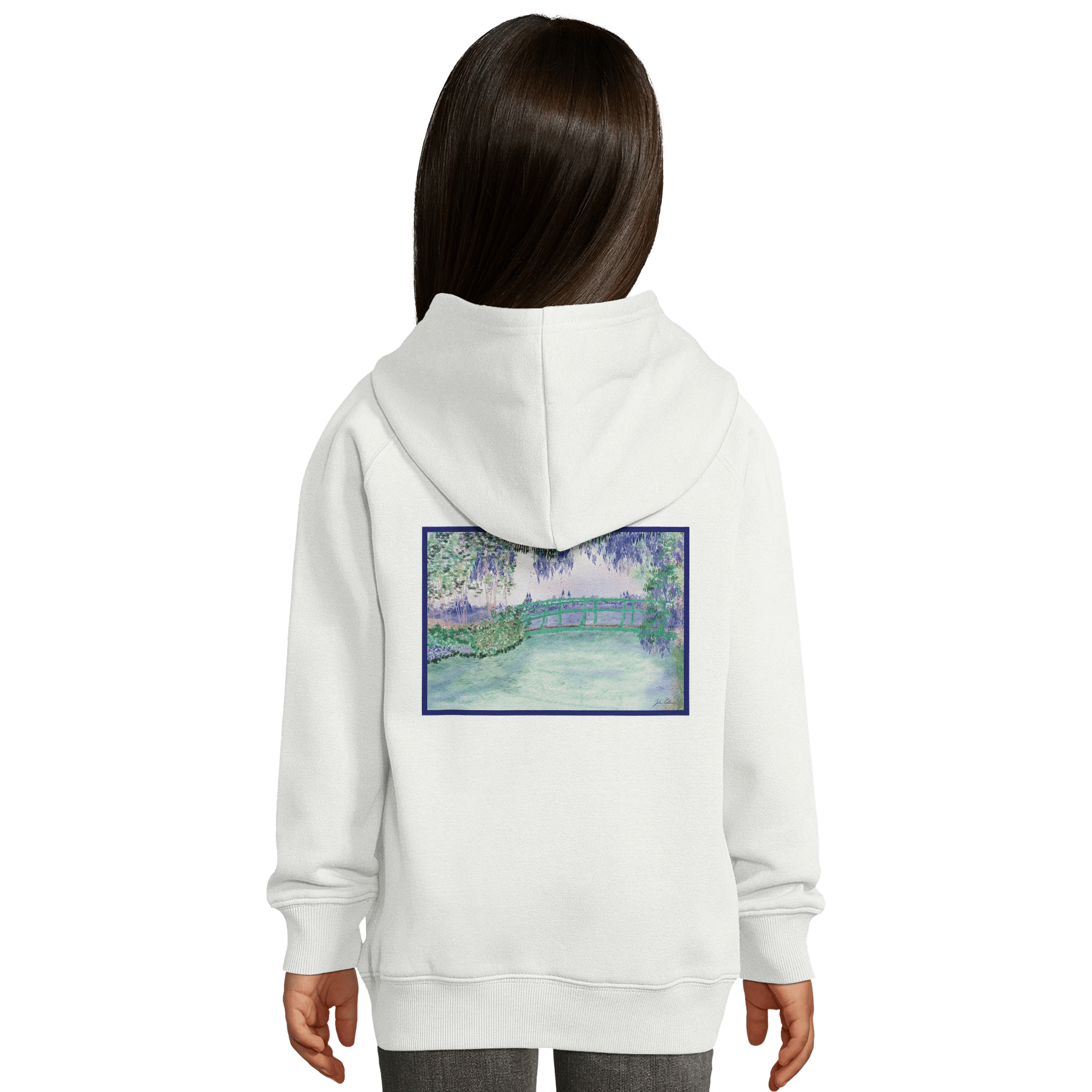 Hoodie en coton bio &quot;Rêverie à Giverny&quot; personnalisable - Julie COLLEONI