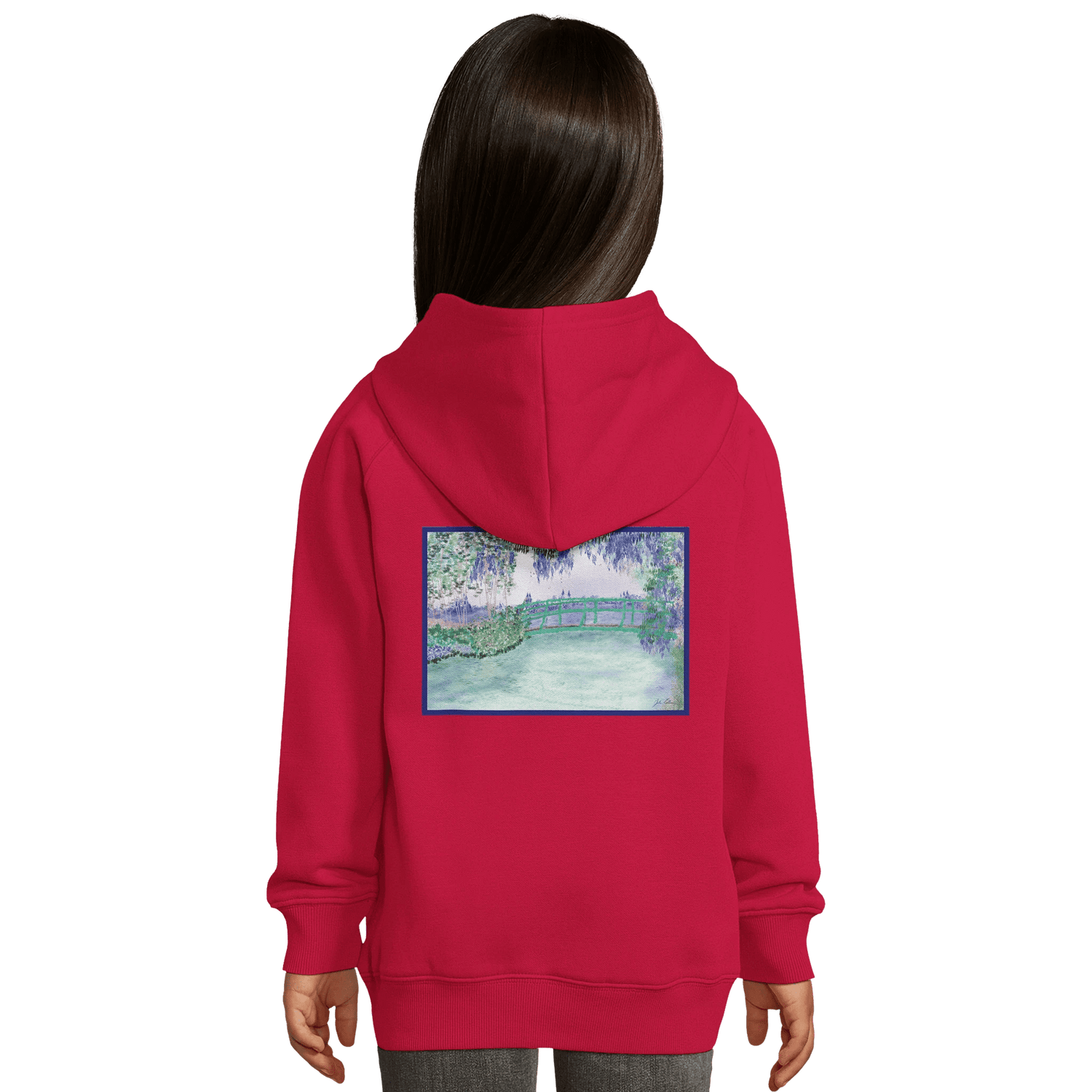 Hoodie en coton bio &quot;Rêverie à Giverny&quot; personnalisable - Julie COLLEONI