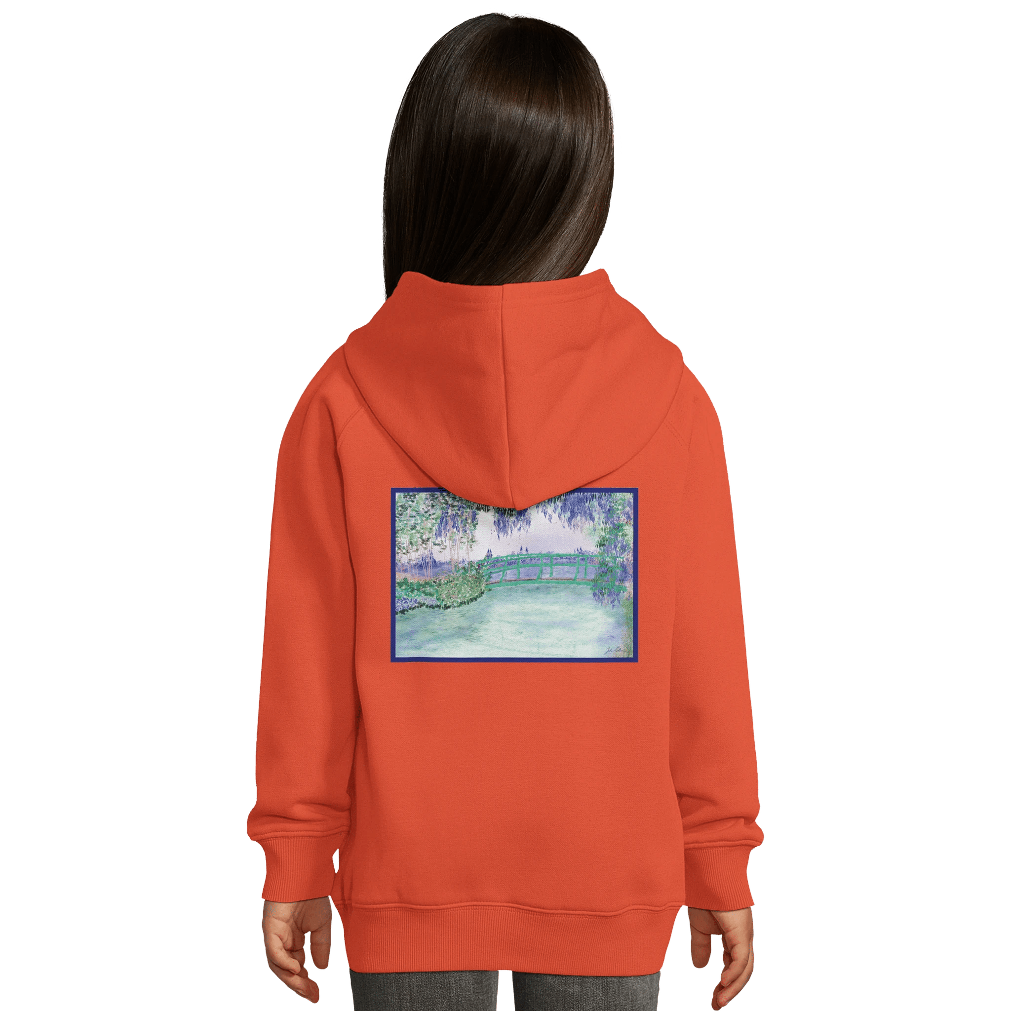 Hoodie en coton bio &quot;Rêverie à Giverny&quot; personnalisable - Julie COLLEONI