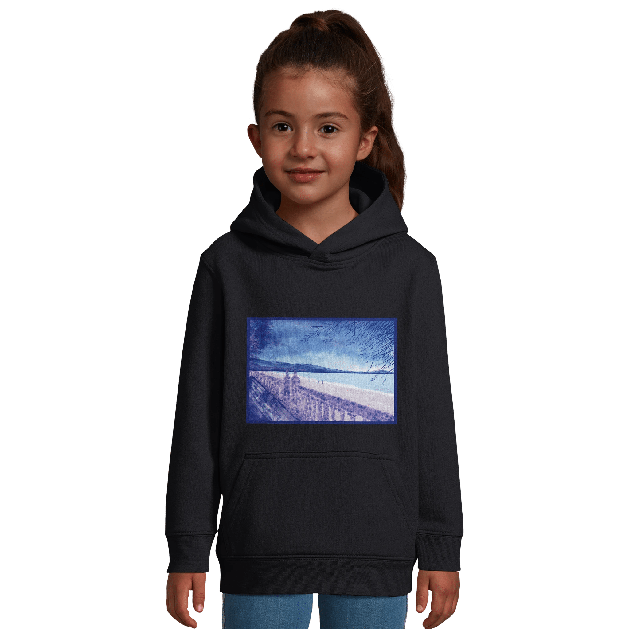 Hoodie enfant &quot;Souvenirs sur le sable&quot; - Julie COLLEONI