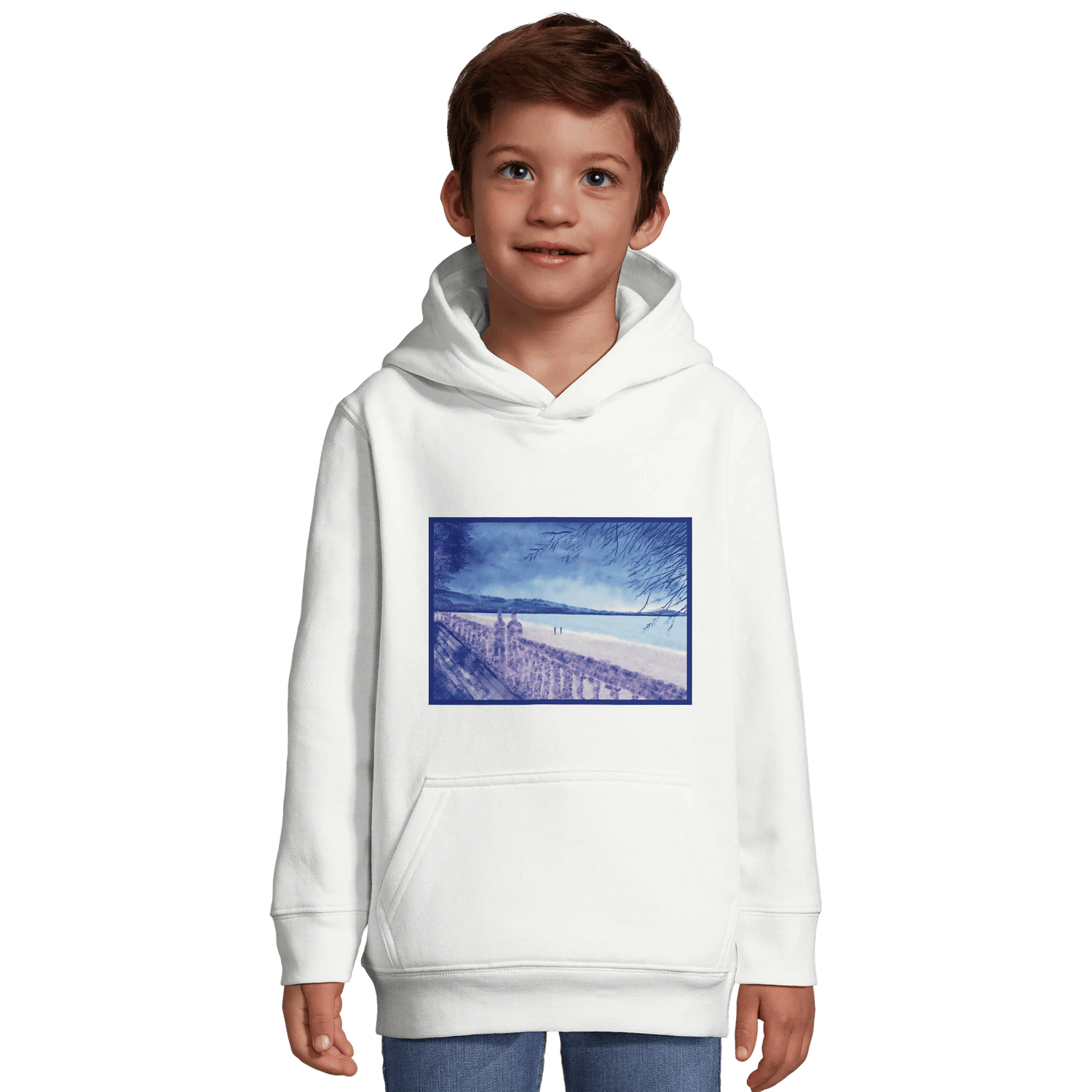 Hoodie enfant &quot;Souvenirs sur le sable&quot; - Julie COLLEONI