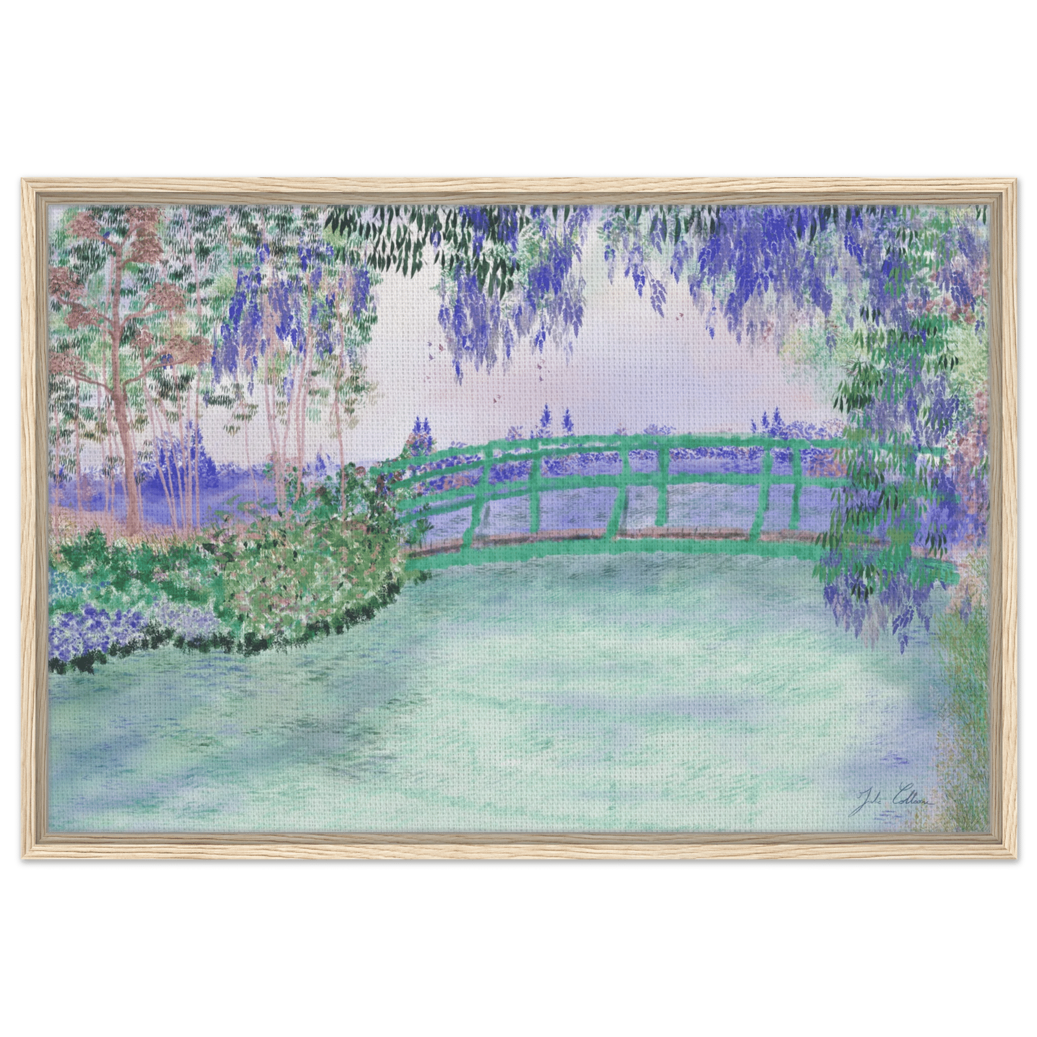 &quot;Rêveries à Giverny&quot; – Toile avec encadrement - Julie COLLEONI