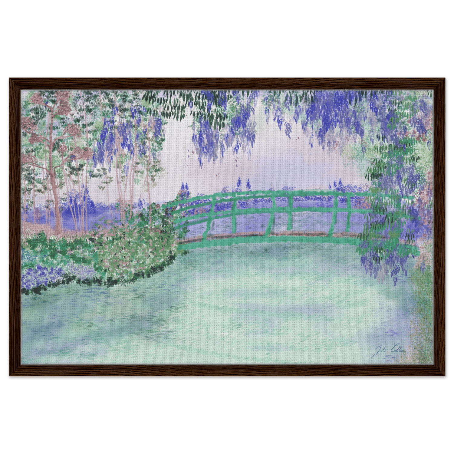 &quot;Rêveries à Giverny&quot; – Toile avec encadrement - Julie COLLEONI