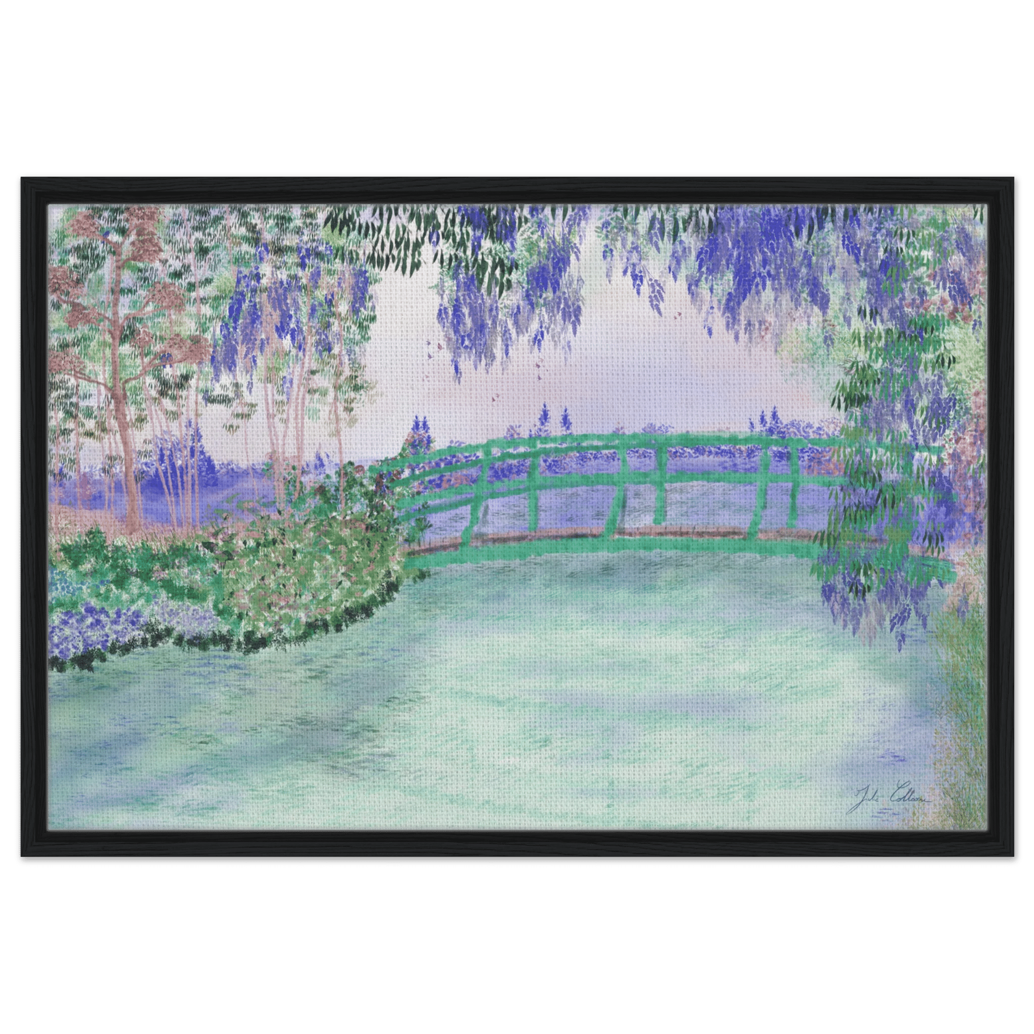 &quot;Rêveries à Giverny&quot; – Toile avec encadrement - Julie COLLEONI