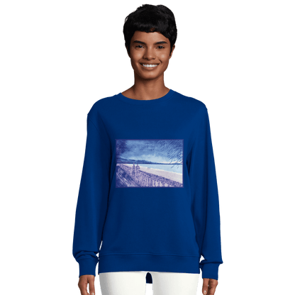 Sweat-shirt unisexe bio ras du cou - Souvenirs sur le sable&quot; - Julie COLLEONI