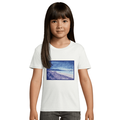 T-shirt enfant bio ajusté &quot;Souvenirs sur le sable&quot; - Julie COLLEONI