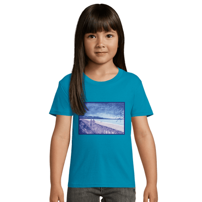 T-shirt enfant bio ajusté &quot;Souvenirs sur le sable&quot; - Julie COLLEONI