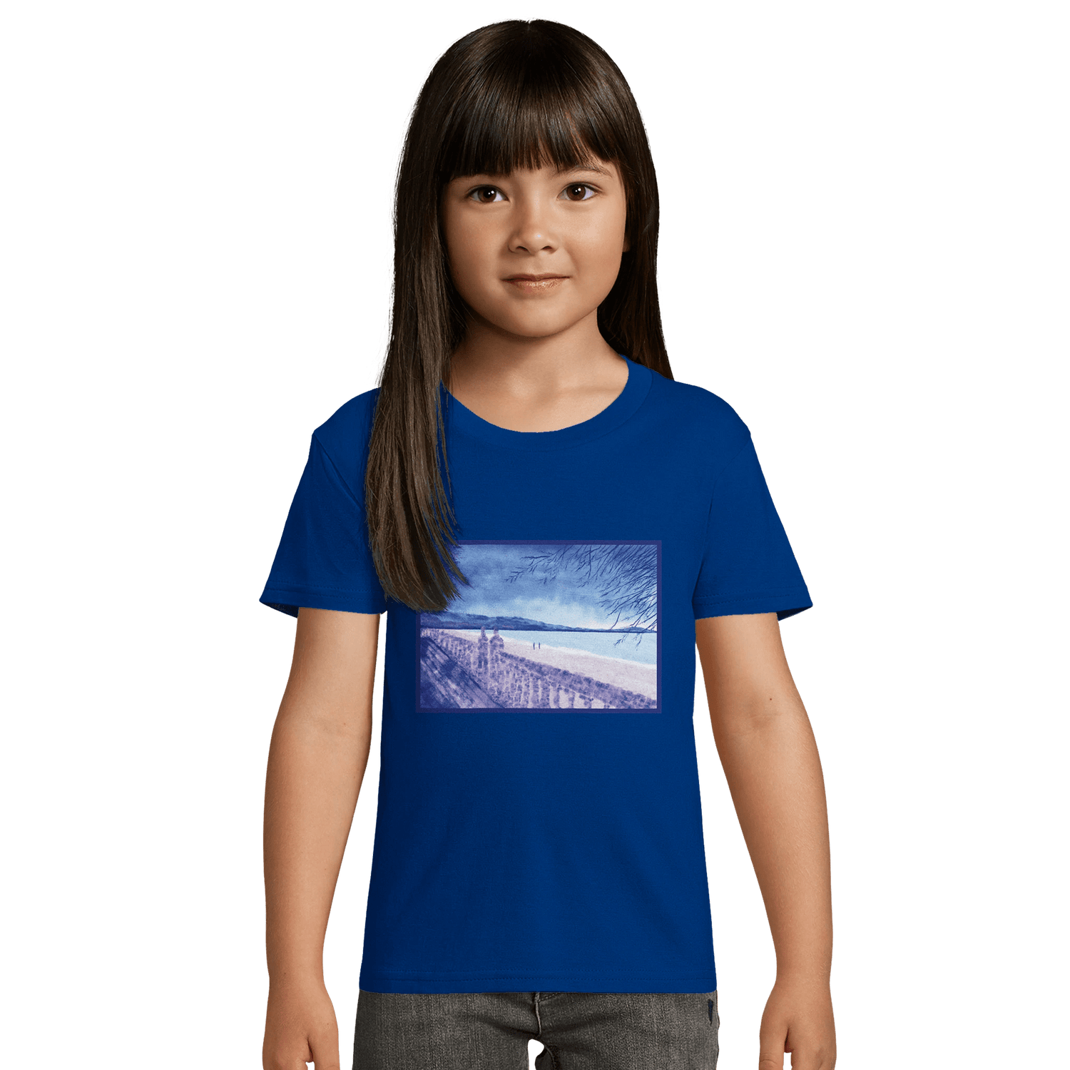 T-shirt enfant bio ajusté &quot;Souvenirs sur le sable&quot; - Julie COLLEONI